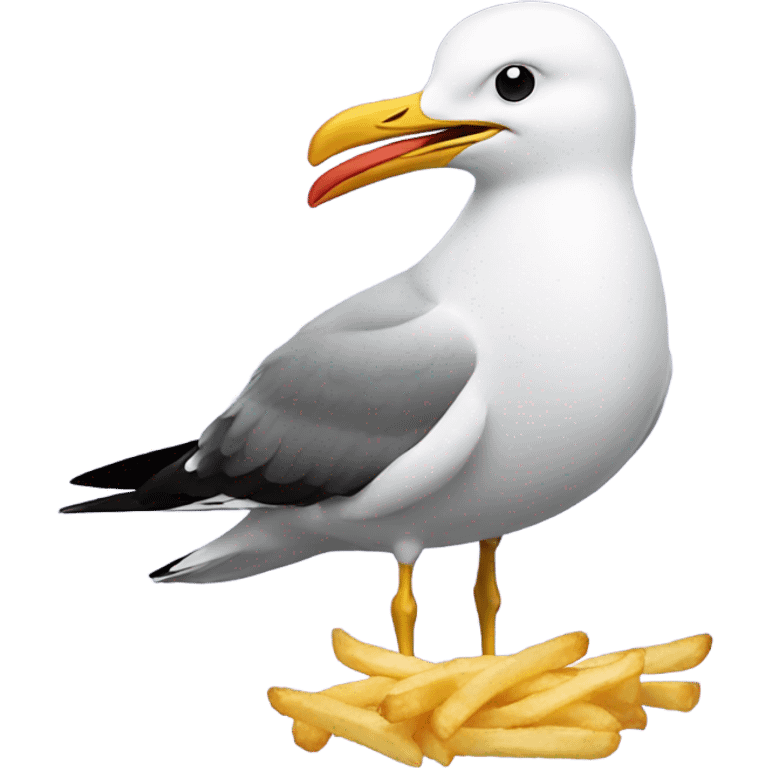 Seagull with a French fry emoji