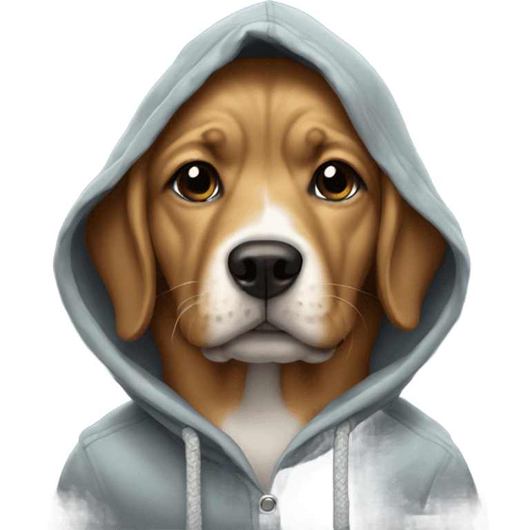 Dog wearing hoodie emoji