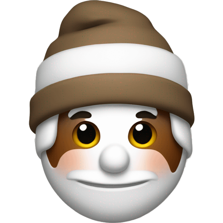 Brown and white asthetic snowman emoji