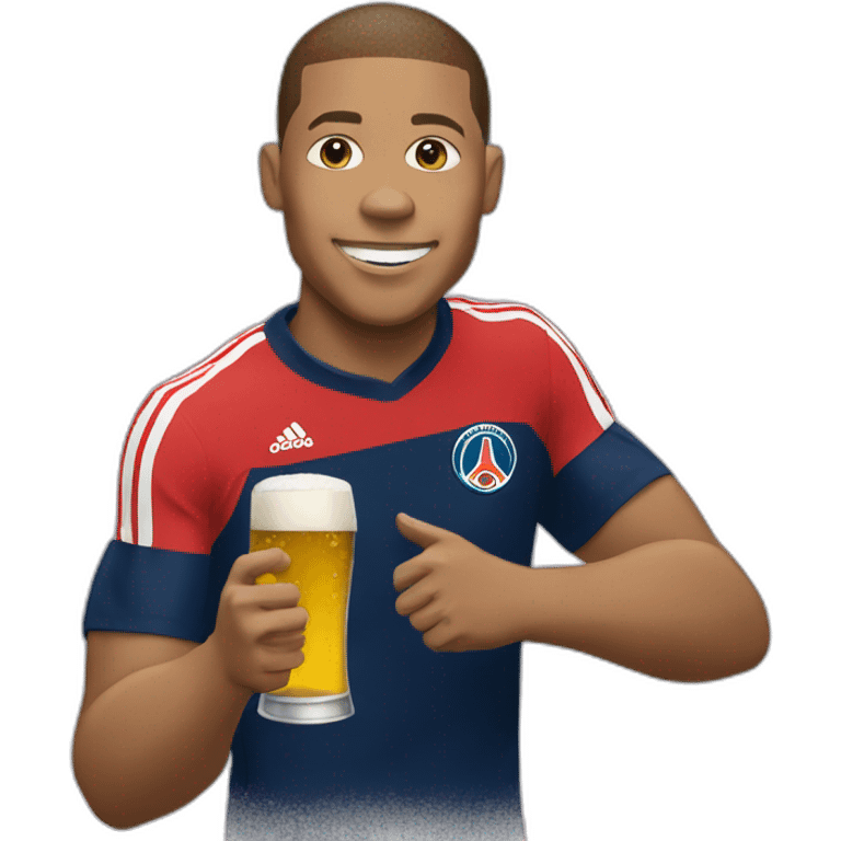 mbappe qui boit une biere emoji