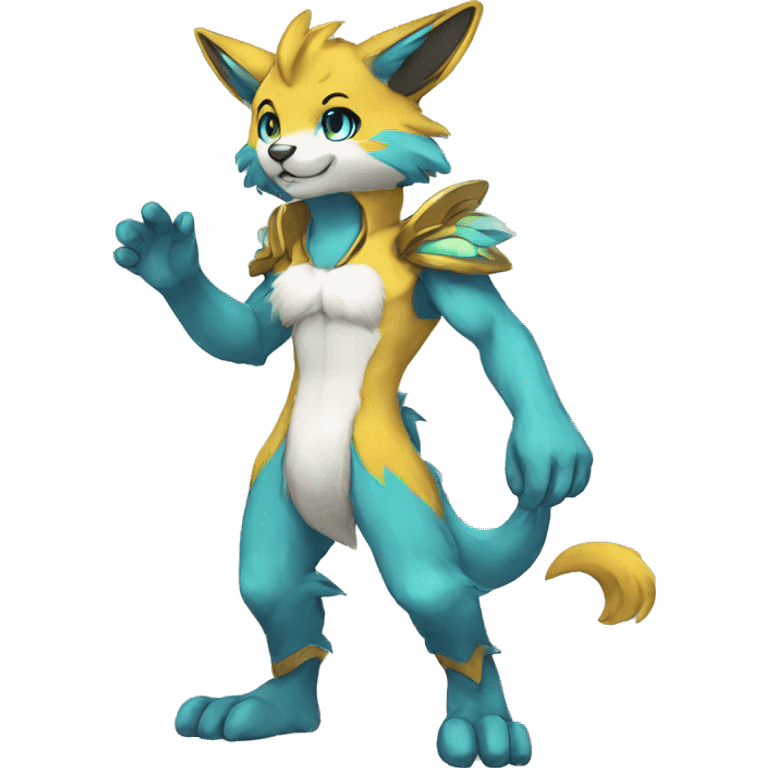 Anthro Sona Colorful Shiny Fakemon Full Body emoji