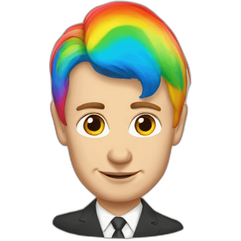 Putin with rainbow hair emoji