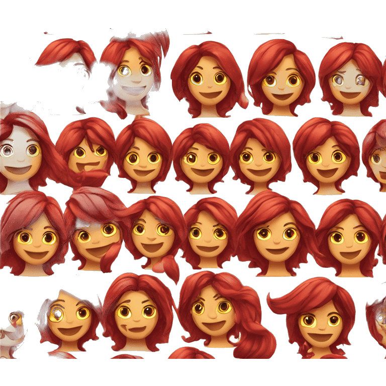 Chica morena de cabello rojo emoji