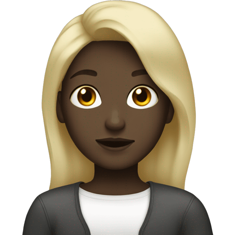 White blonde girl with dark skin men emoji