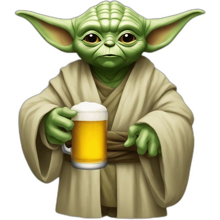 Yoda avec un beer a la main emoji