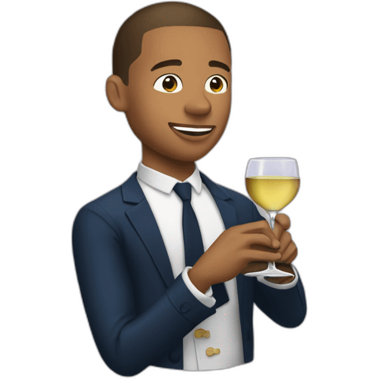 Mbappe driking wine emoji