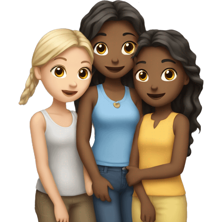 Three girls together  emoji