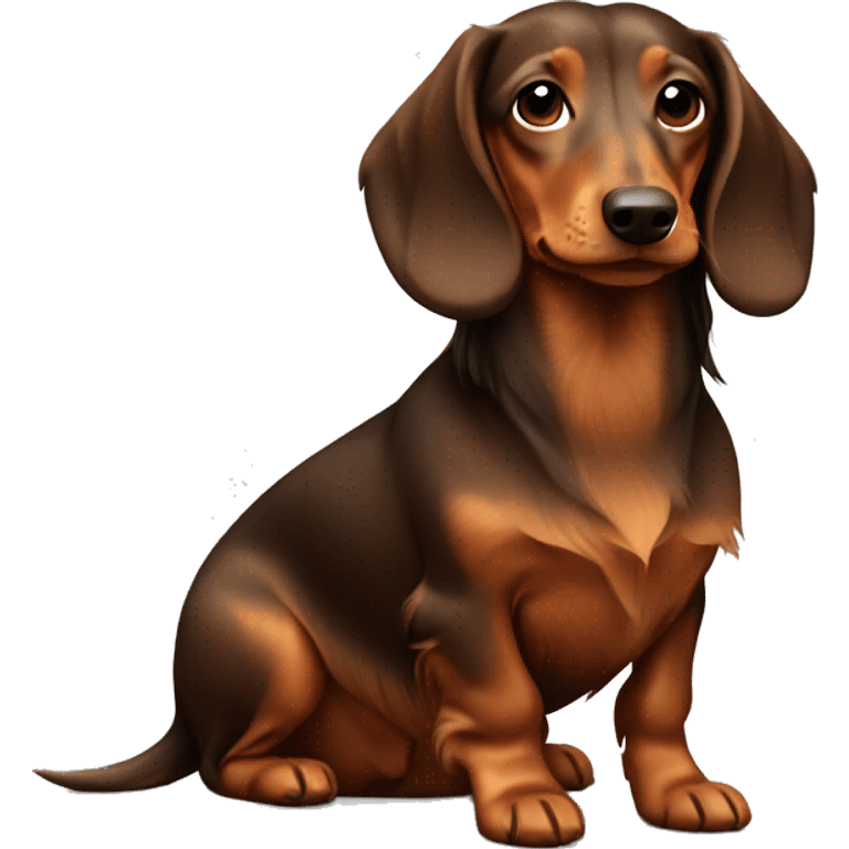 Long hair brown dachund emoji