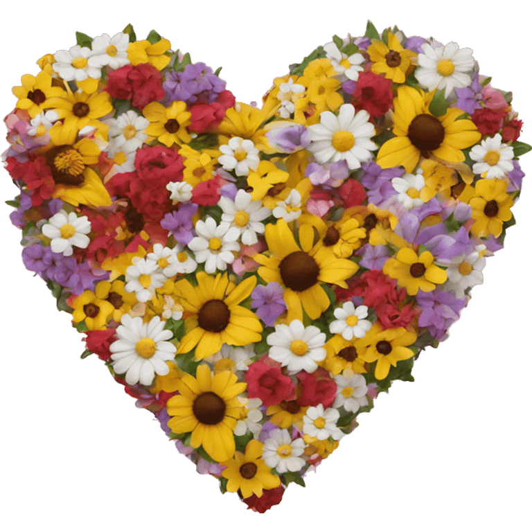 Heart made out of flowers emoji