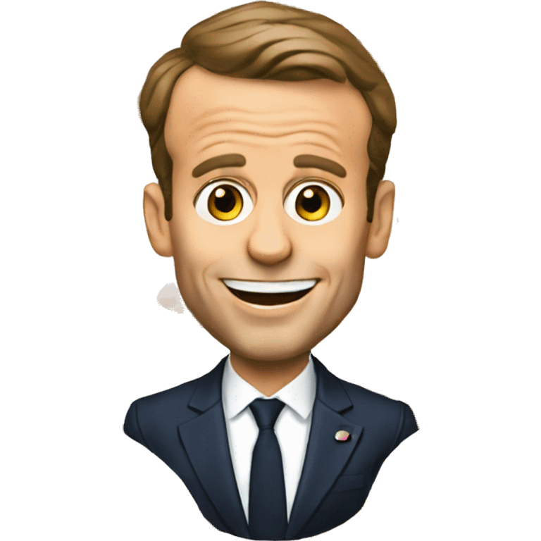 Emmanuel Macron with ice cream  emoji