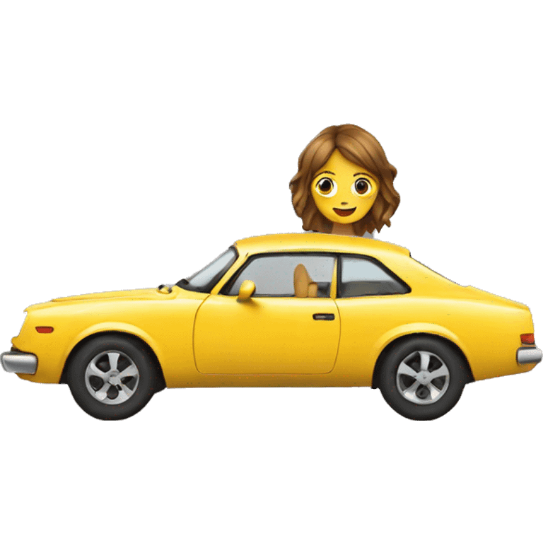 Car with girl emoji