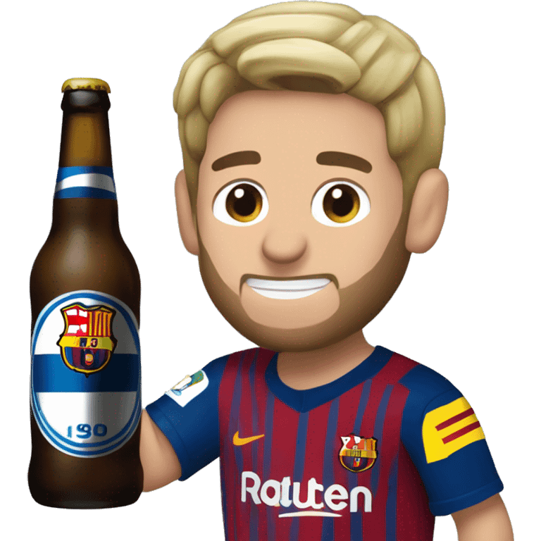 Tomando cerveza messi emoji