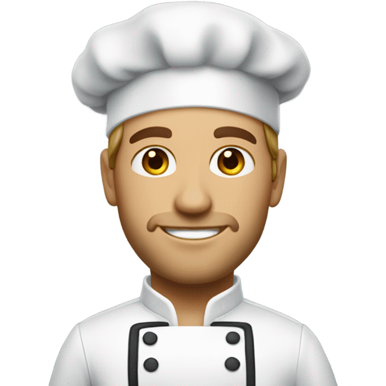 Pastry chef man with mi long dark blond hair  emoji