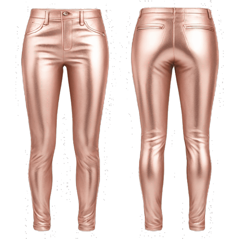 Realistic pair of rose gold leather pants isolated.  emoji