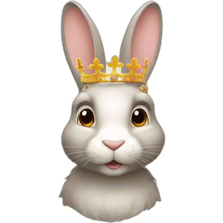 Lapin avec couronne emoji