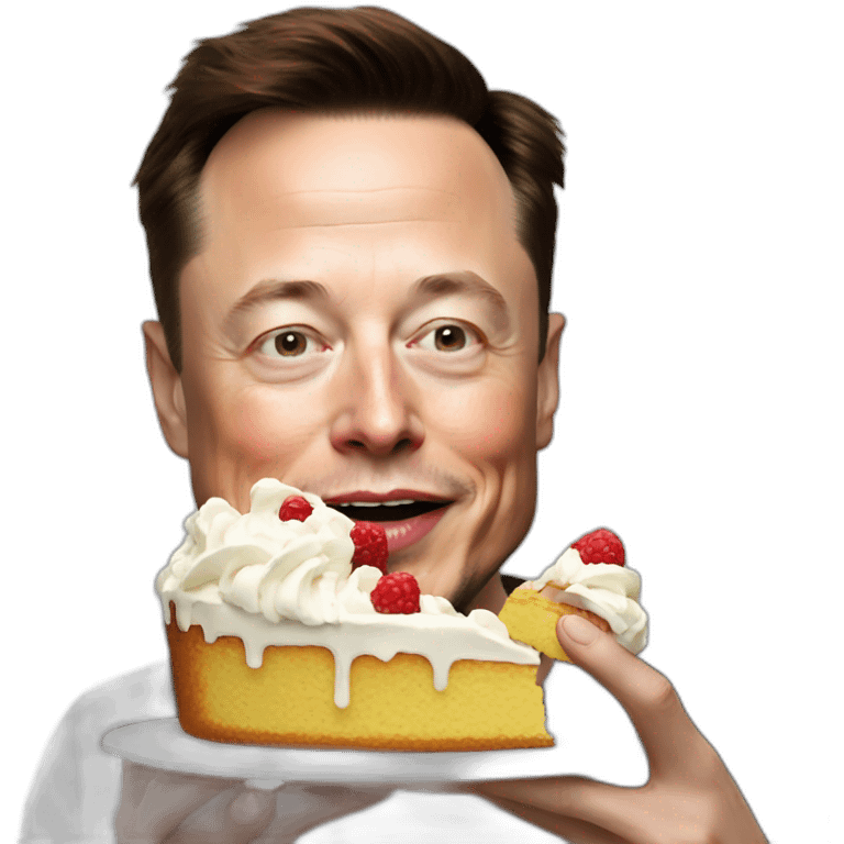 Elon musk eating cake emoji