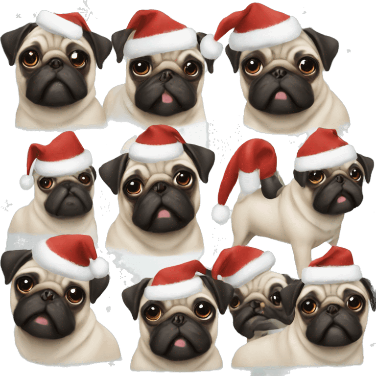 Christmas pug emoji