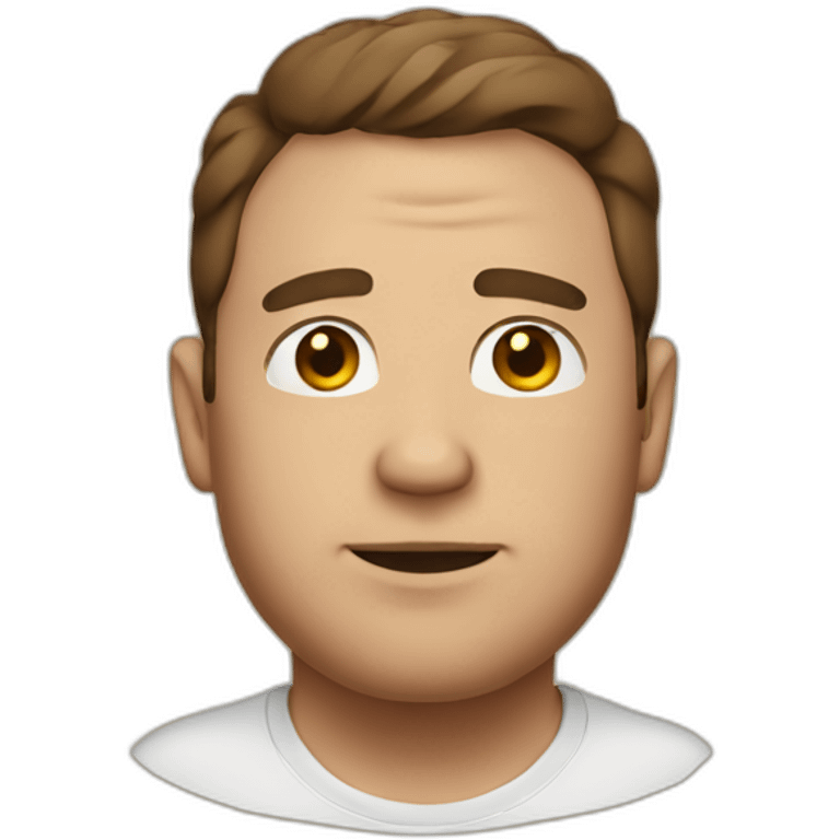 stocky man with round face, short brown hair, nose ring emoji