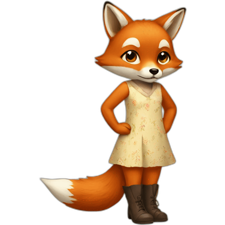 fox in dress and shoes  emoji