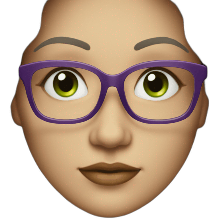 curvy-white-woman-purple-long-wavy-hair-green-eyes-square-glasses emoji