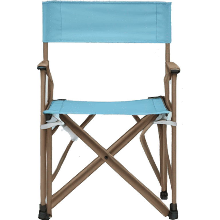 Realistic light blue camping folding chair isolated.  emoji