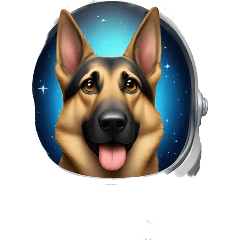 traditional german Shepard astronaut facing forward emoji