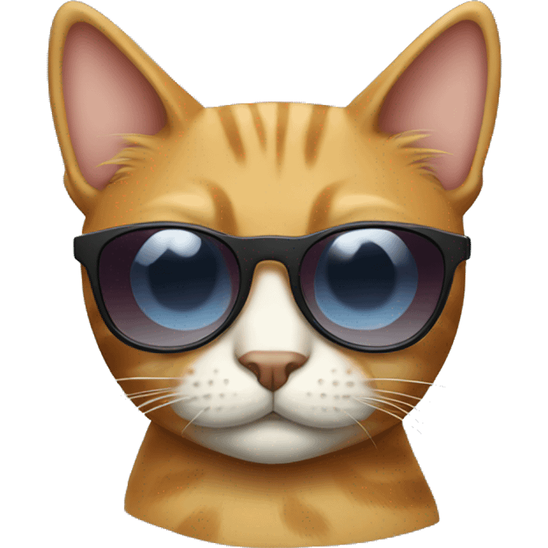 Cat with sunglasses on emoji