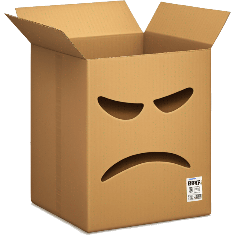 cardboard box shows muscles emoji