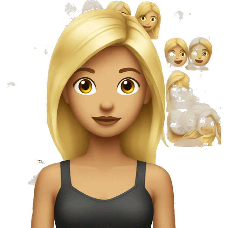 blonde girl with red tips in her hair emoji