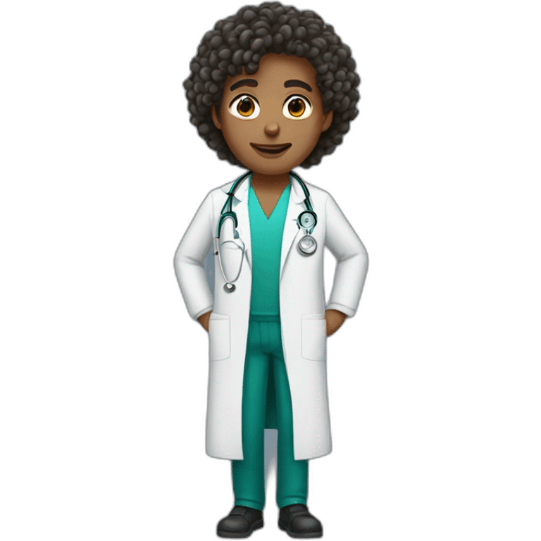 doctor with curly hair emoji