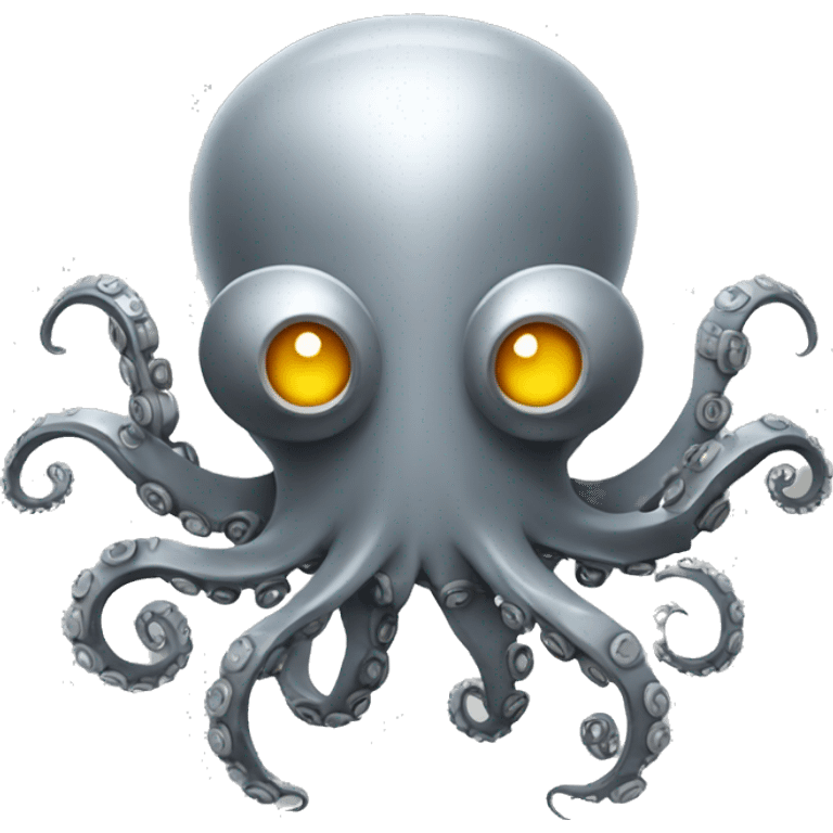 Gray metal octopus robot  emoji