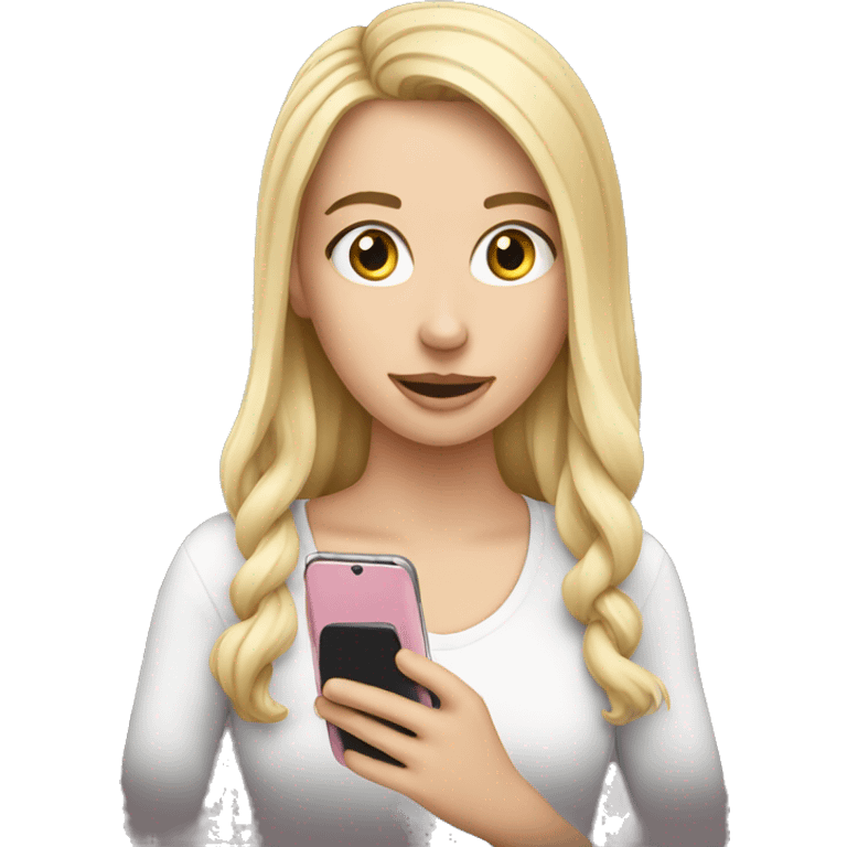 White Girl scrolling phone emoji