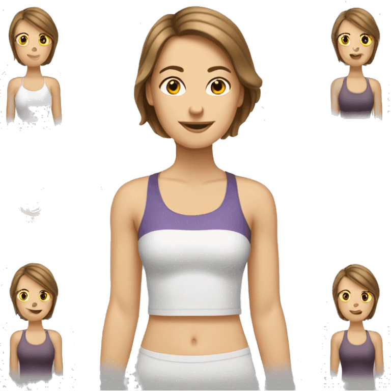 Brown hair white woman pilates emoji