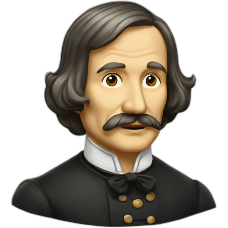 nikolai gogol with hamburger emoji