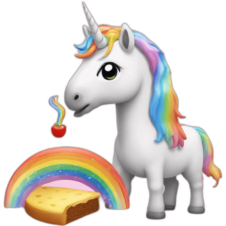 Unicorn eating rainbow emoji