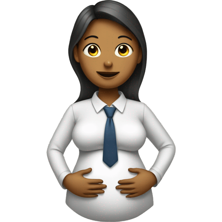 pregnant woman with a tie emoji