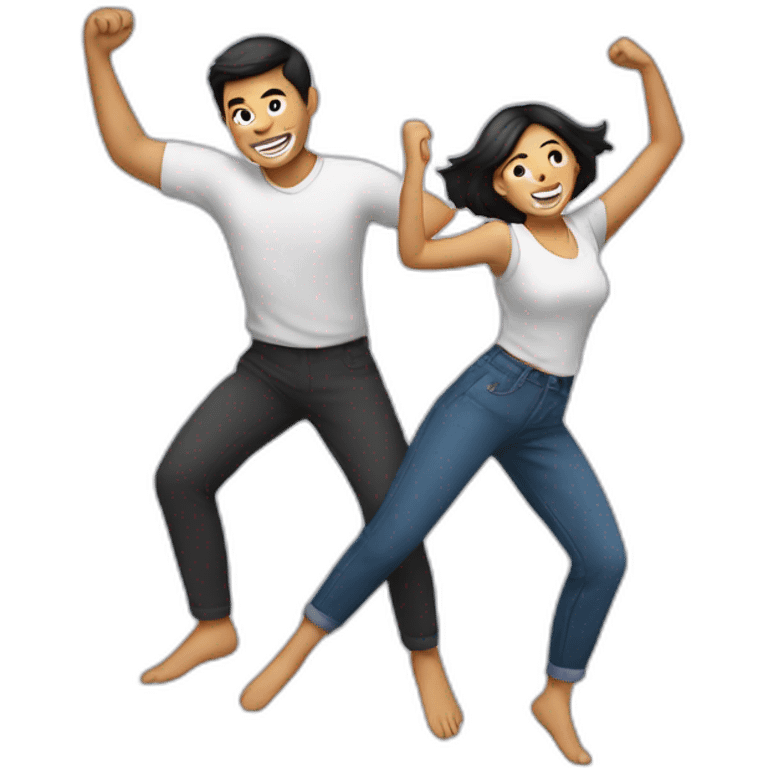 Filipino couple silly dancing emoji