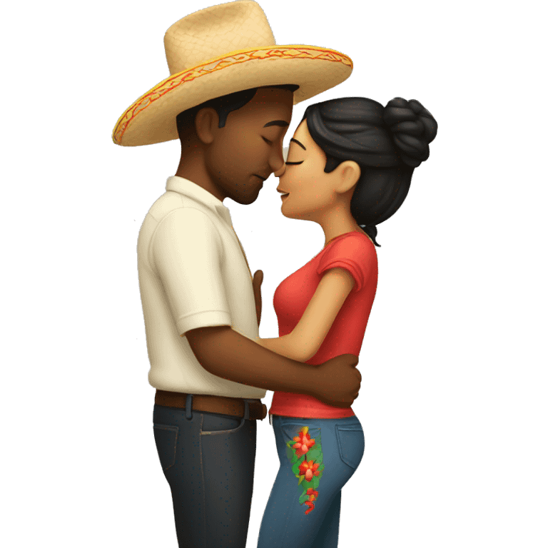 Couple kissing Mexican  emoji