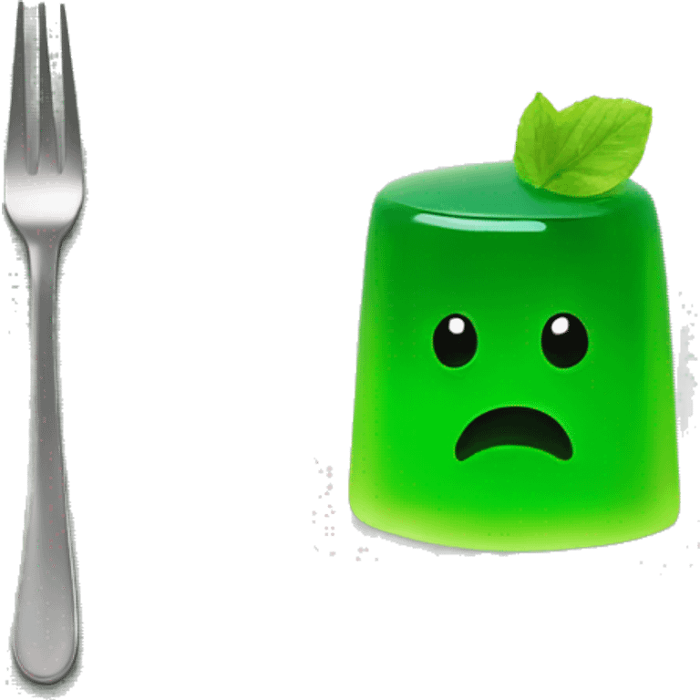 Green Jello on a white plate apple emoji style emoji