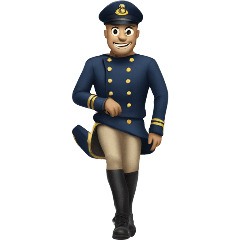 Poop captain in navy emoji