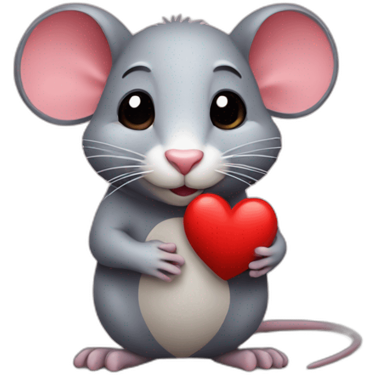 Rat with heart emoji