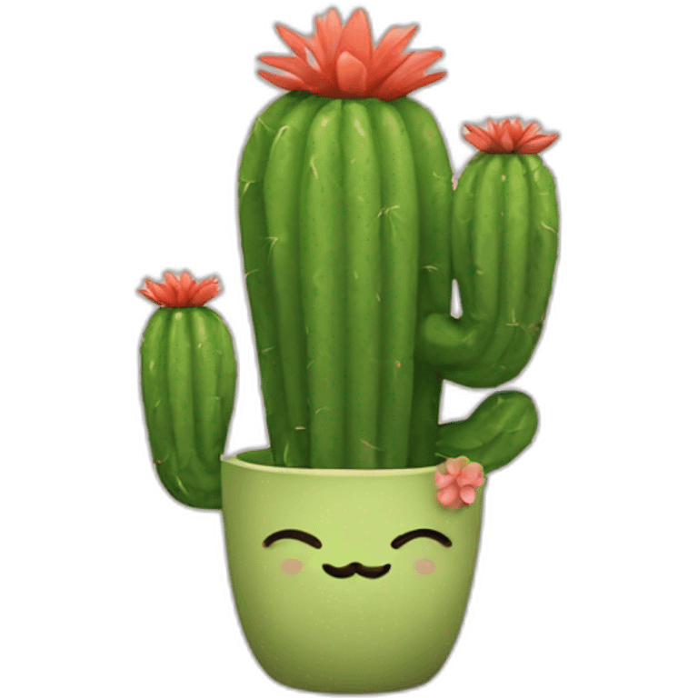 Cat with cactus emoji