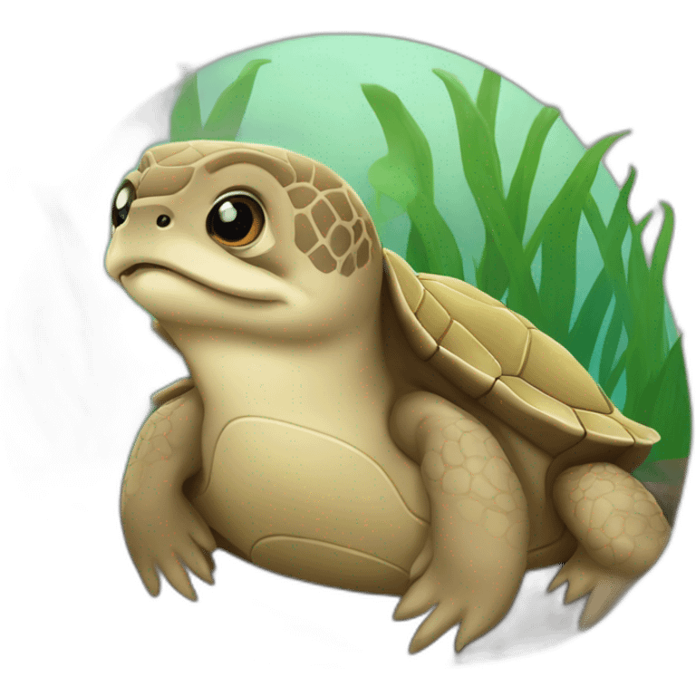 Tortue avec une loutre sur le dos emoji