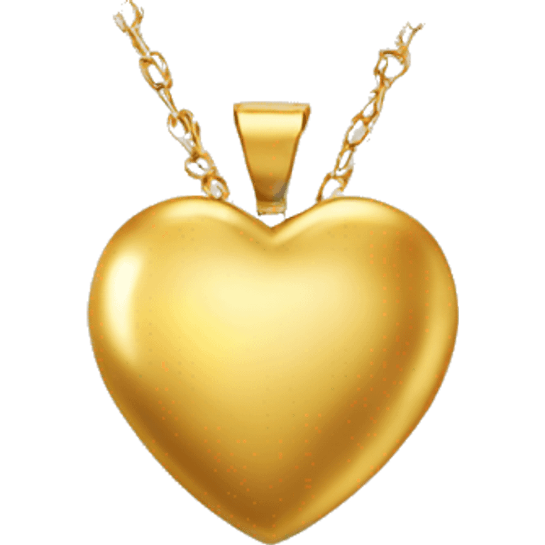 gold heart necklace isolated emoji