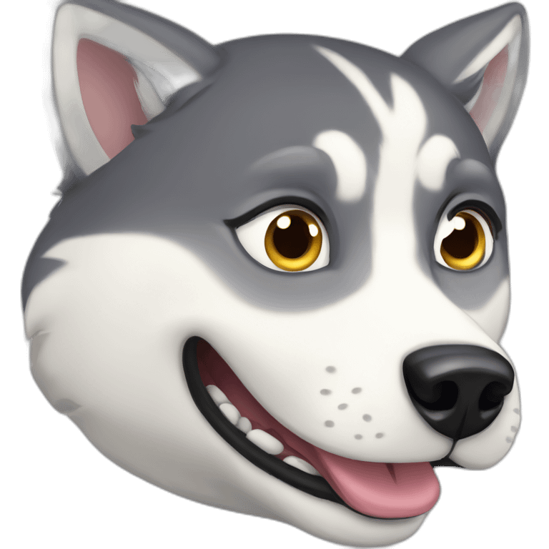 fat cute husky racing emoji