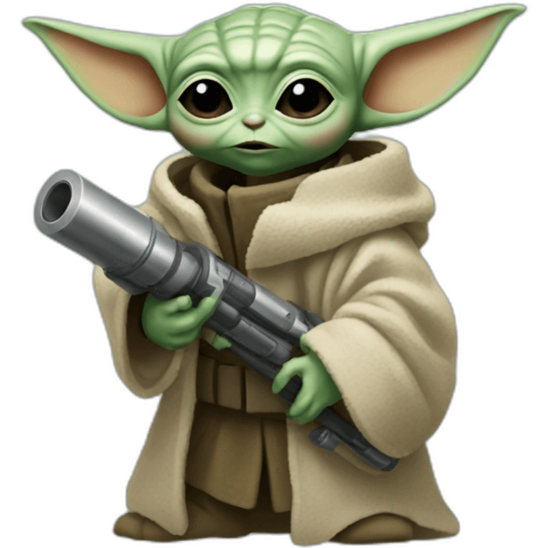 baby yoda with rocket launcher emoji