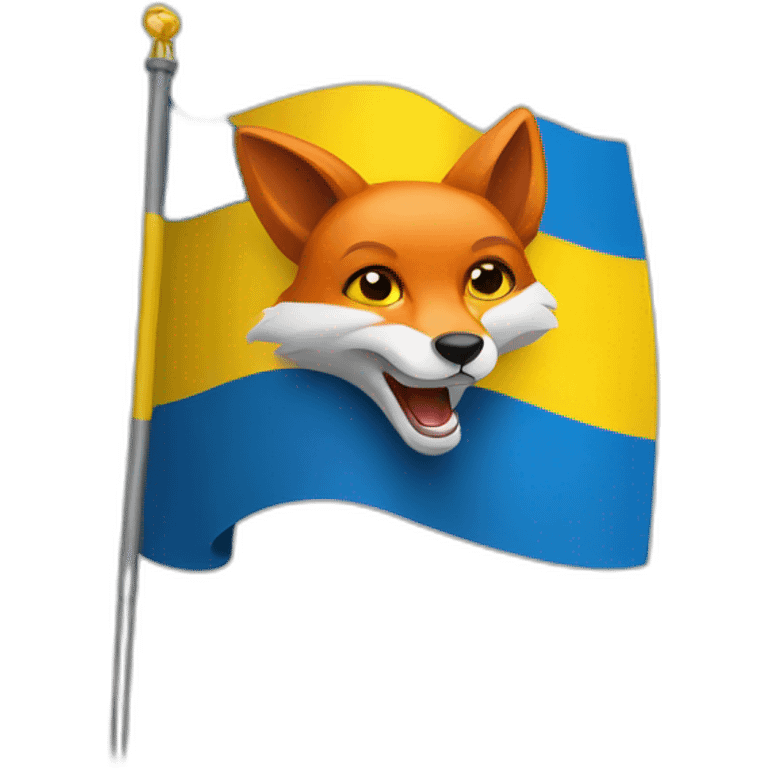 fox and flag ukraine emoji