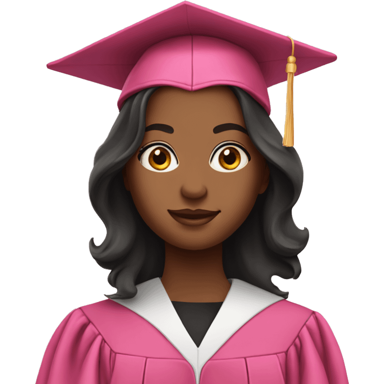 Girl wearing pink graduation gown emoji