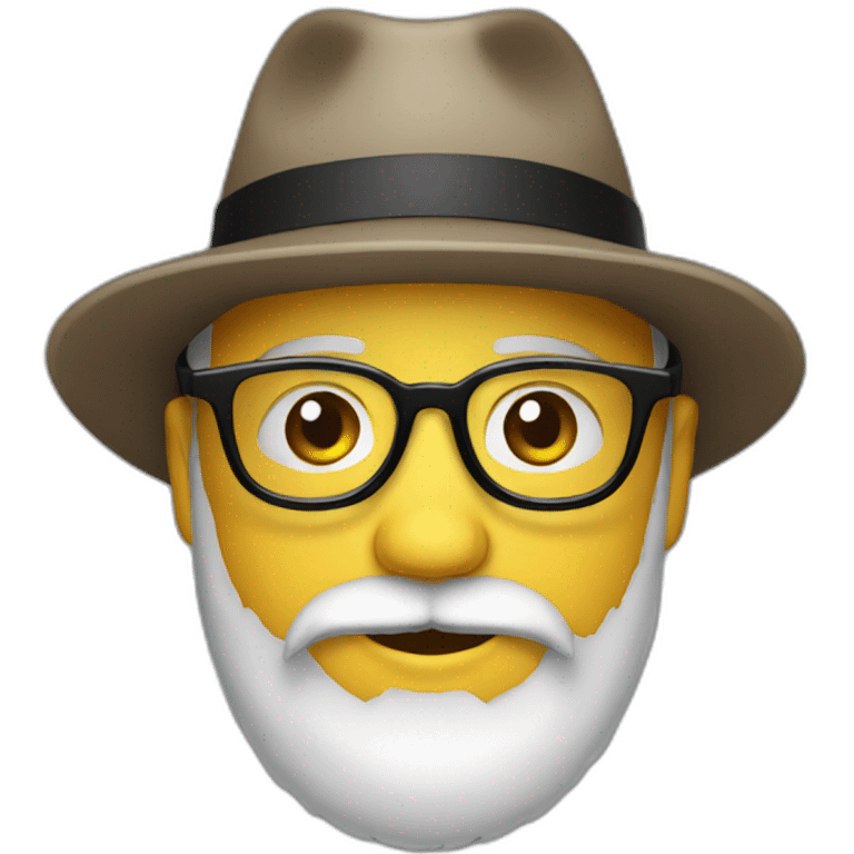 Beard, hat and glasses emoji