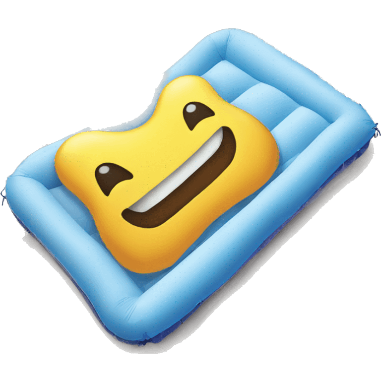 inflatable floating mattress on pool emoji